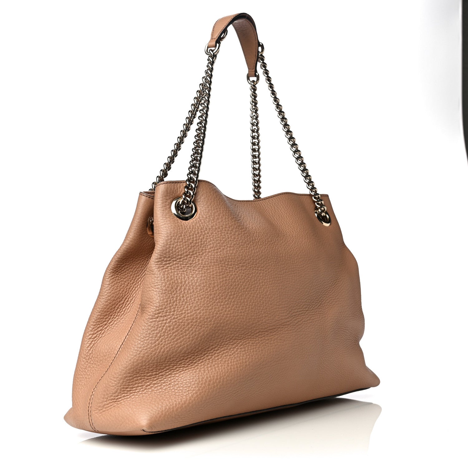 Gucci Pebbled Calfskin Medium Soho Chain Shoulder Bag Rose Beige 3 of 10