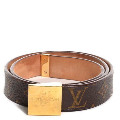 Louis Vuitton Monogram Ceinture Belt w Gold Buckle 85 34 1 of 7