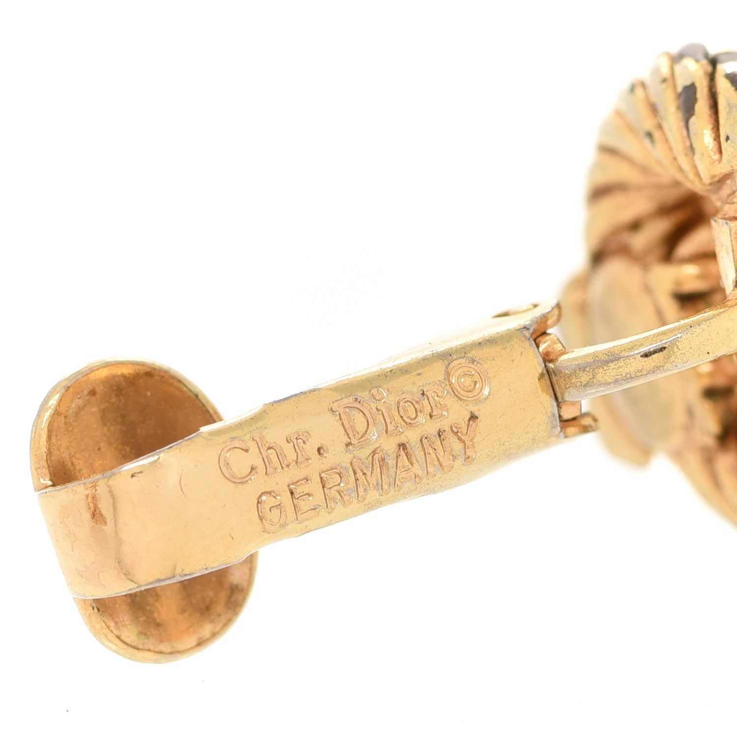 Christian Dior Knot Clip On Earrings Gold 4 of 4
