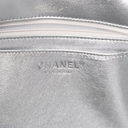 Chanel Metallic Lambskin Quilted Jumbo Single Flap Silver 6 of 10
