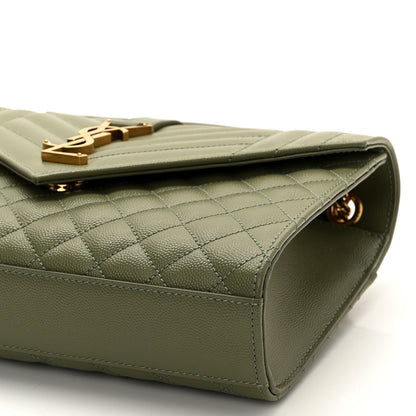 Saint Laurent Grain De Poudre Textured Mixed Matelasse Triquilt Medium Monogram Satchel Light Sage 10 of 10