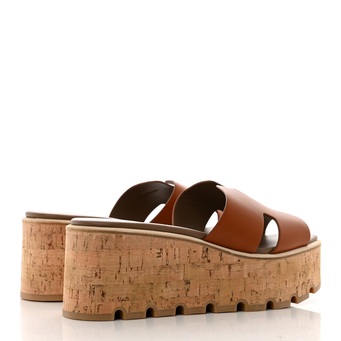 Calfskin Cork Eze 30 Sandals 37 Marron Glaise