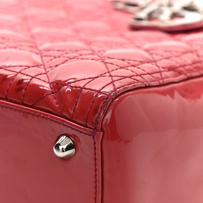 Christian Dior Patent Cannage Large Lady Dior Fuchsia 9 of 16
