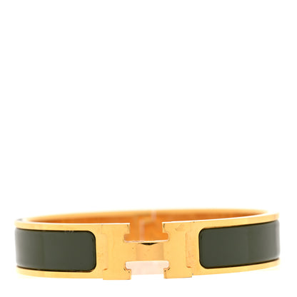 Hermes Enamel Narrow Clic Clac H Bracelet PM Loden 1 of 4