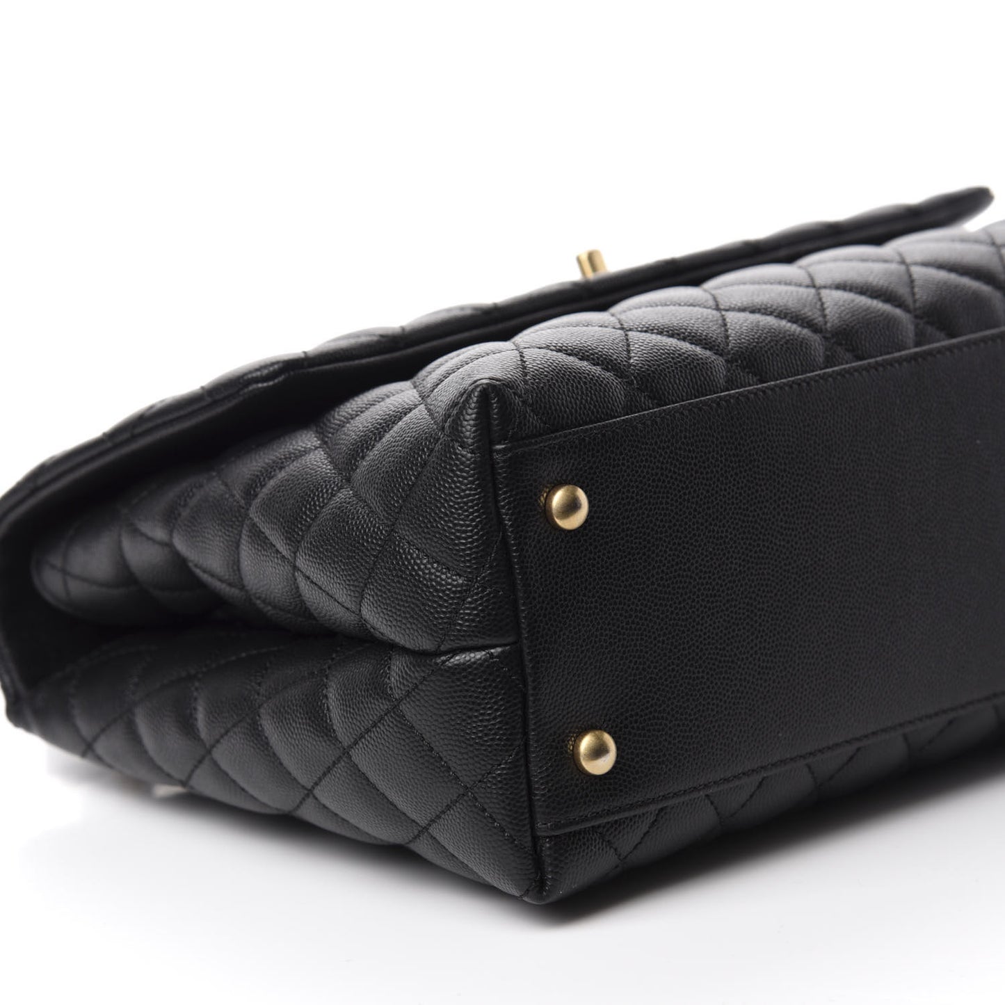 Caviar Quilted Medium Coco Handle Flap Black