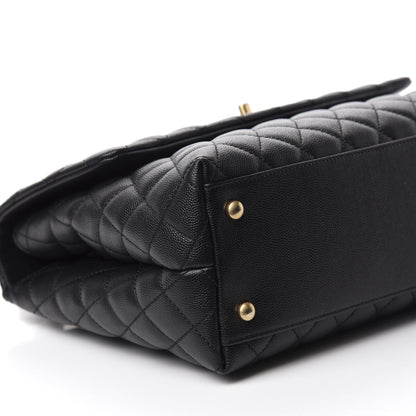 Chanel Caviar Quilted Medium Coco Handle Flap Black 6 of 10