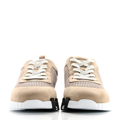 Hermes Air Mesh Suede Goatskin Bouncing Sneakers 38 Beige Camel 3 of 11