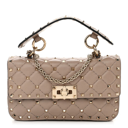 Valentino Garavani Nappa Small Rockstud Spike Shoulder Bag Poudre 1 of 11