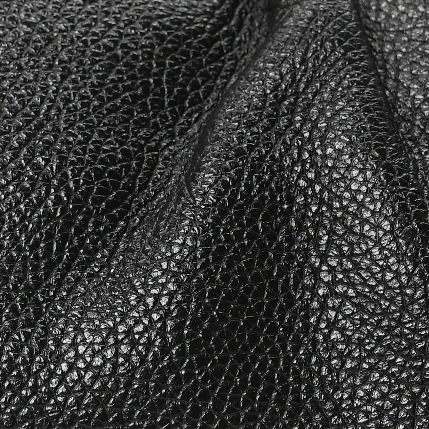 Grained Calfskin Logo XL Cloud Clutch Black
