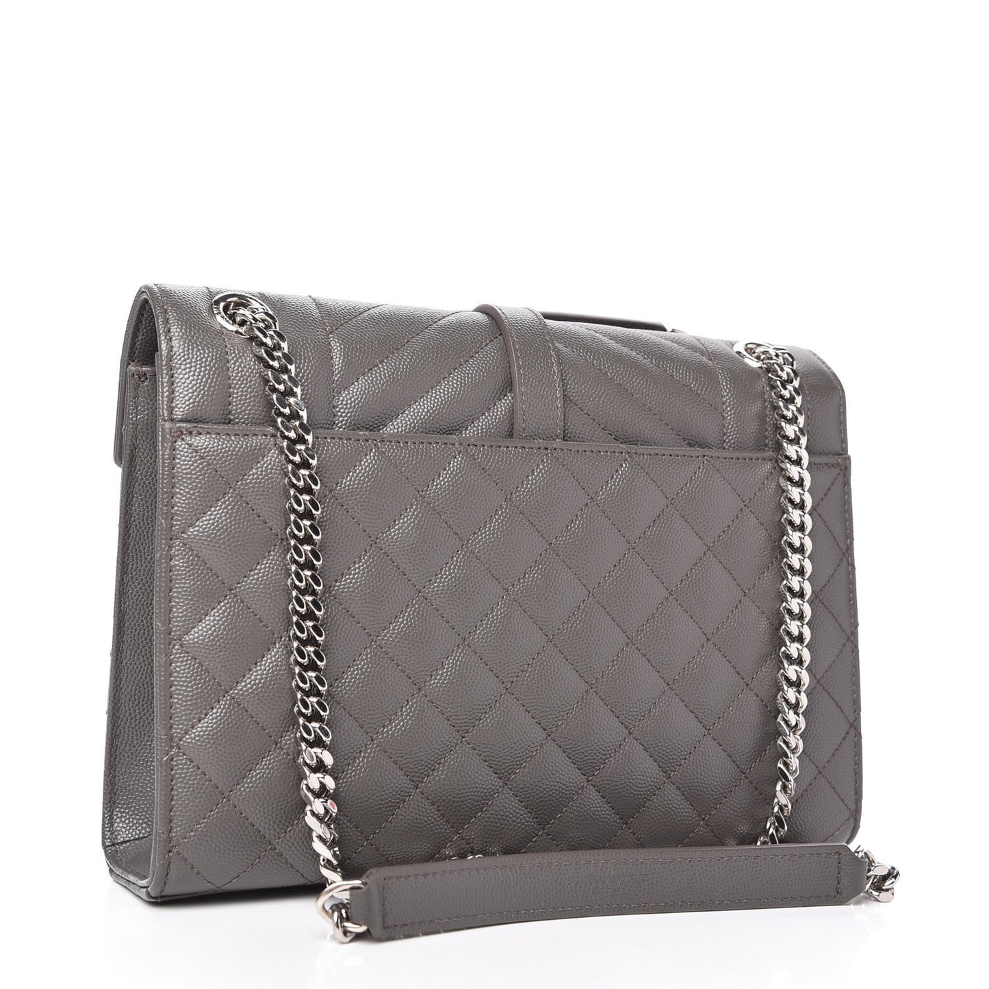 Grain De Poudre Textured Mixed Matelasse Medium Triquilt Monogram Satchel Earth