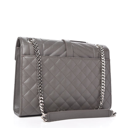 Saint Laurent Grain De Poudre Textured Mixed Matelasse Medium Triquilt Monogram Satchel Earth 3 of 11