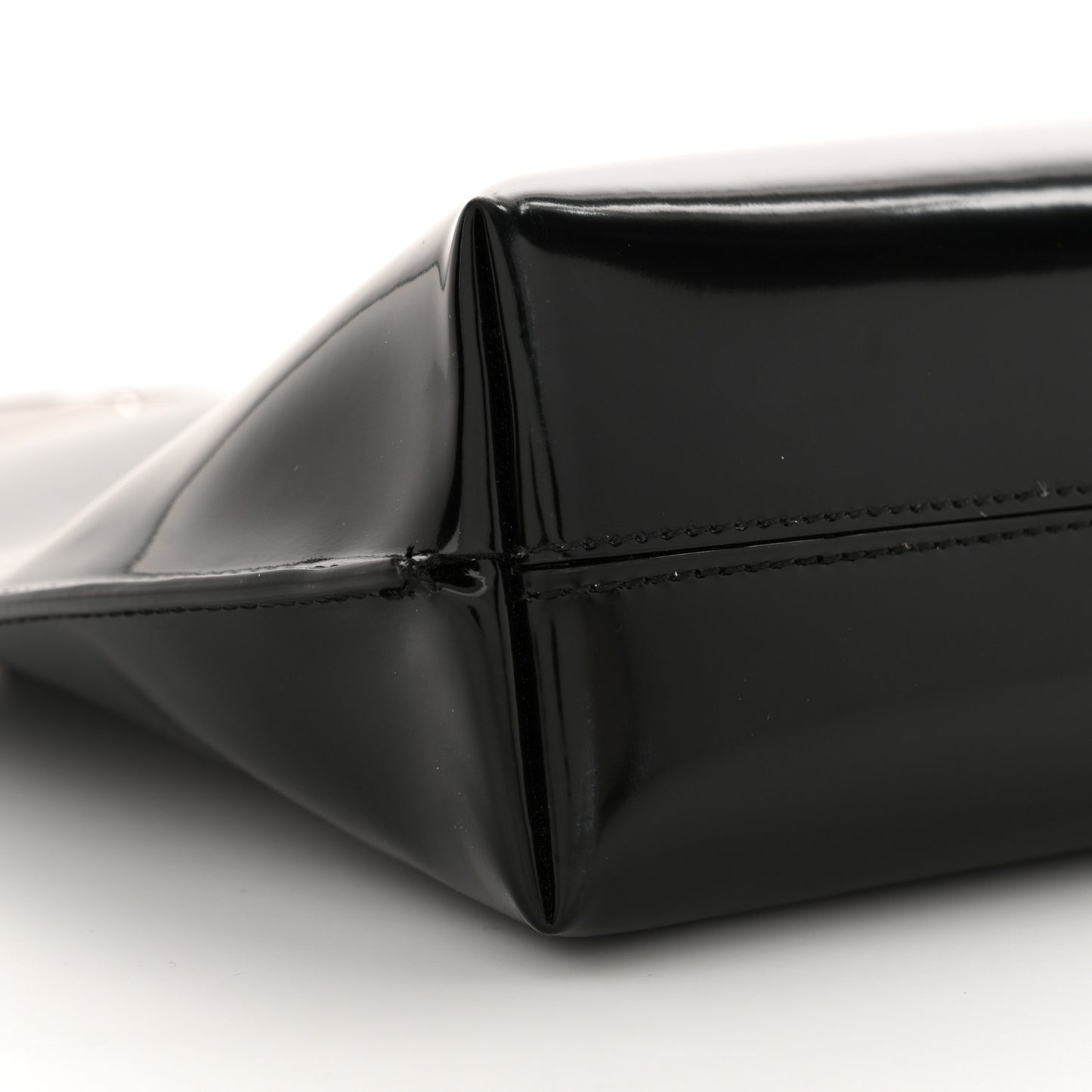 Patent Calfskin Suzanne Shopping Tote Black