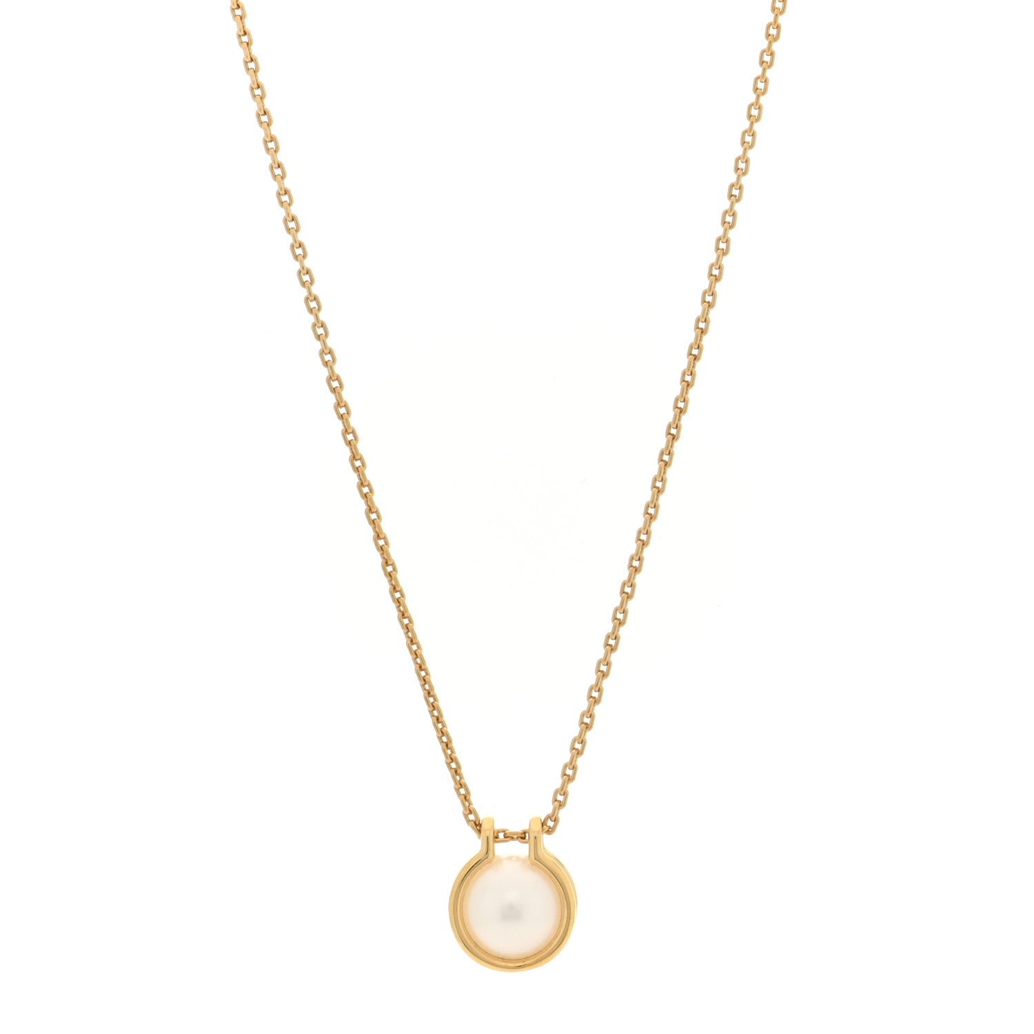 Tiffany 18K Yellow Gold South Sea Cultured Pearl HardWear Link Pendant Necklace 1 of 6