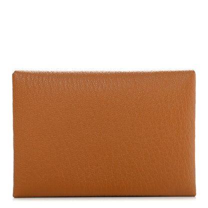 Hermes Chevre Mysore Verso Calvi Duo Card Case Caramel Rose Sakura 1 of 6