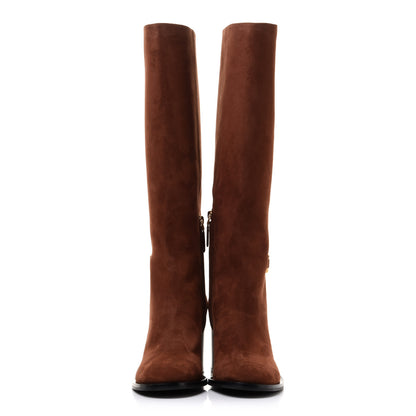 Valentino Garavani Suede Vlogo Knee High Boots 40.5 Brown 2 of 11