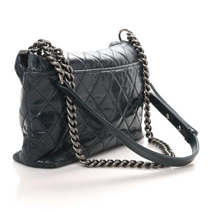 Chanel Glazed Calfskin Quilted Framed Shoulder Bag Blue 2 of 9