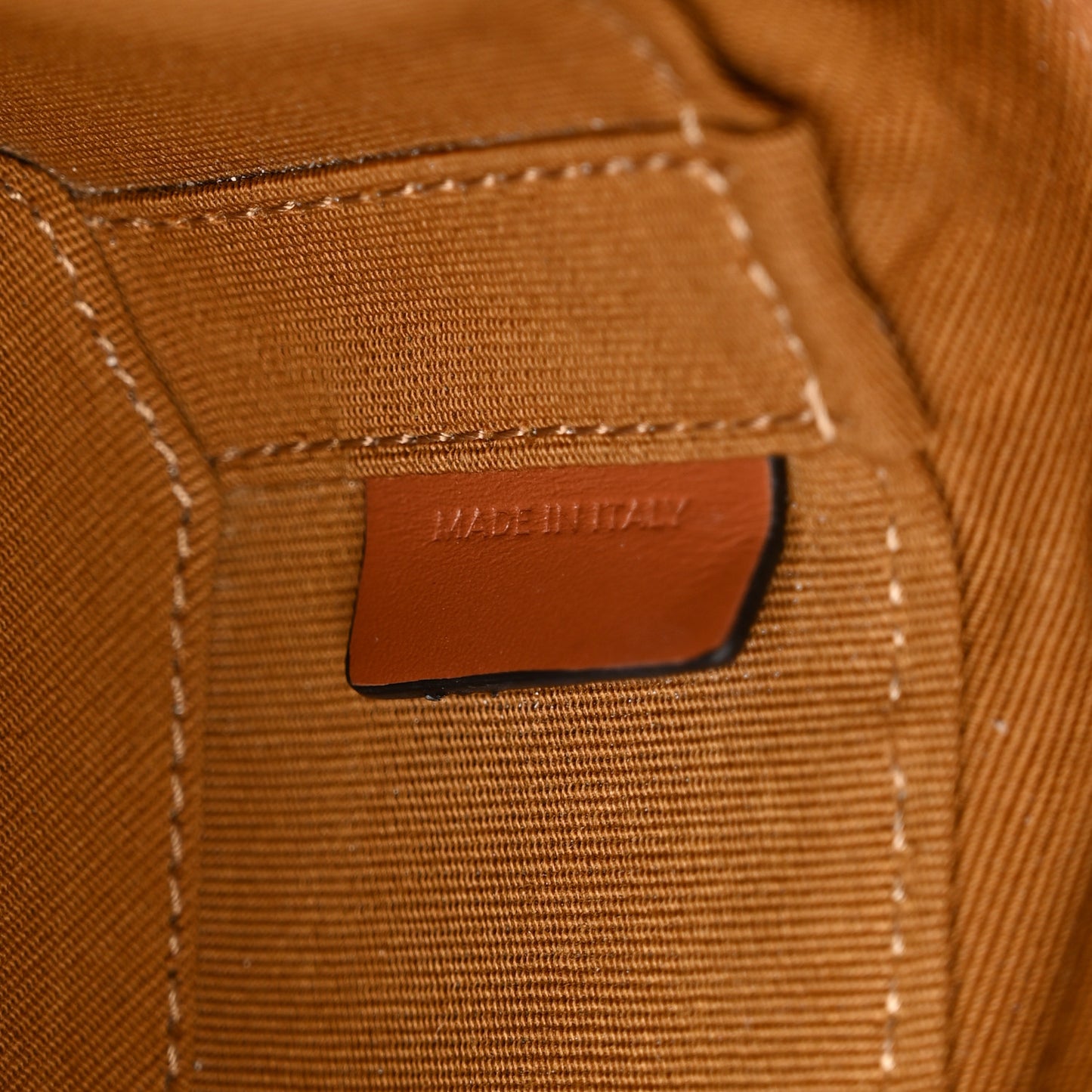 Triomphe Canvas Calfskin Heart Tambour Bag Tan