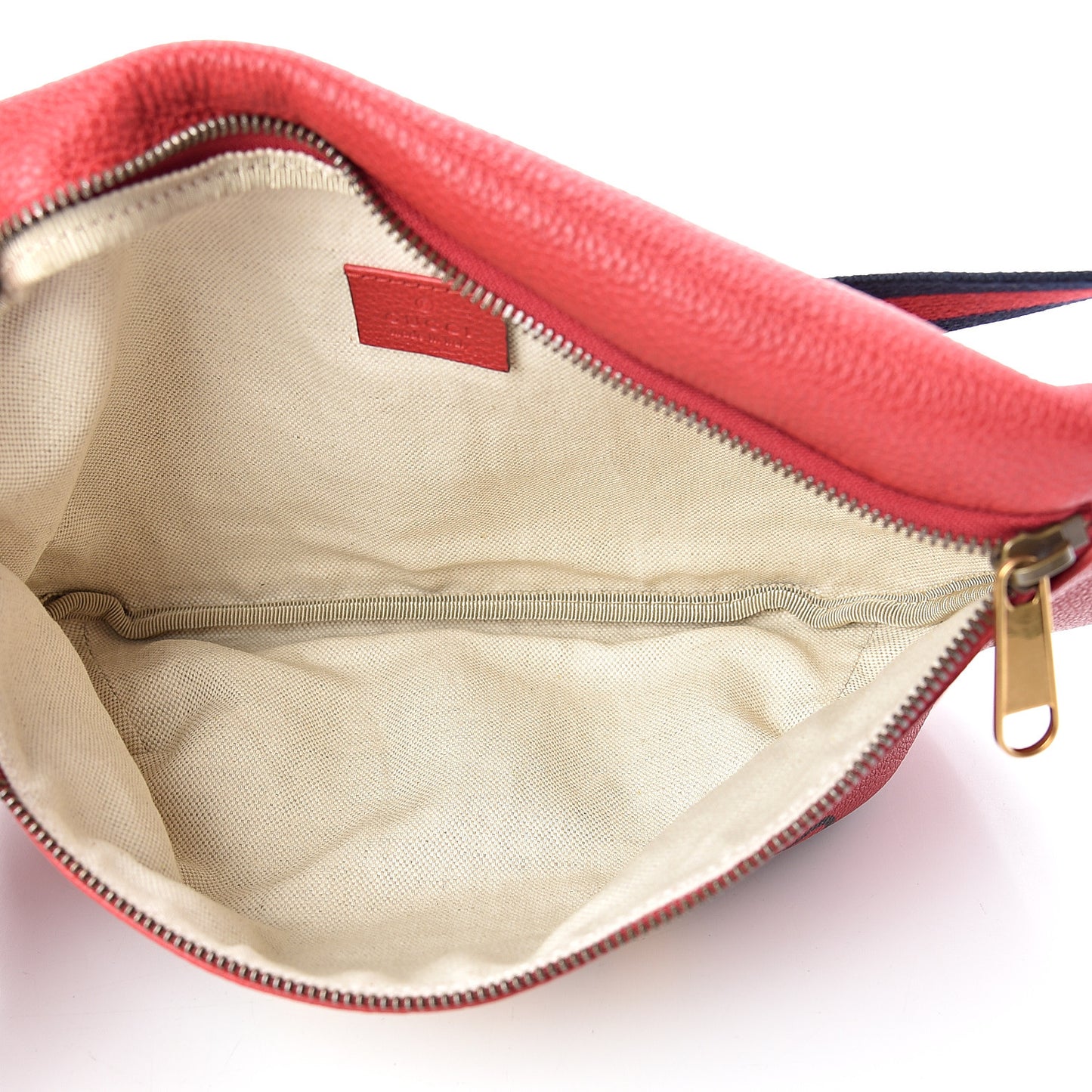 Grained Calfskin Logo Belt Bag Hibiscus Red
