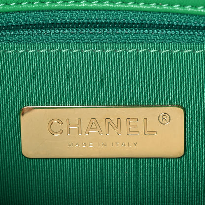 Chanel Goatskin Quilted Large Chanel 19 Flap Green 6 of 11