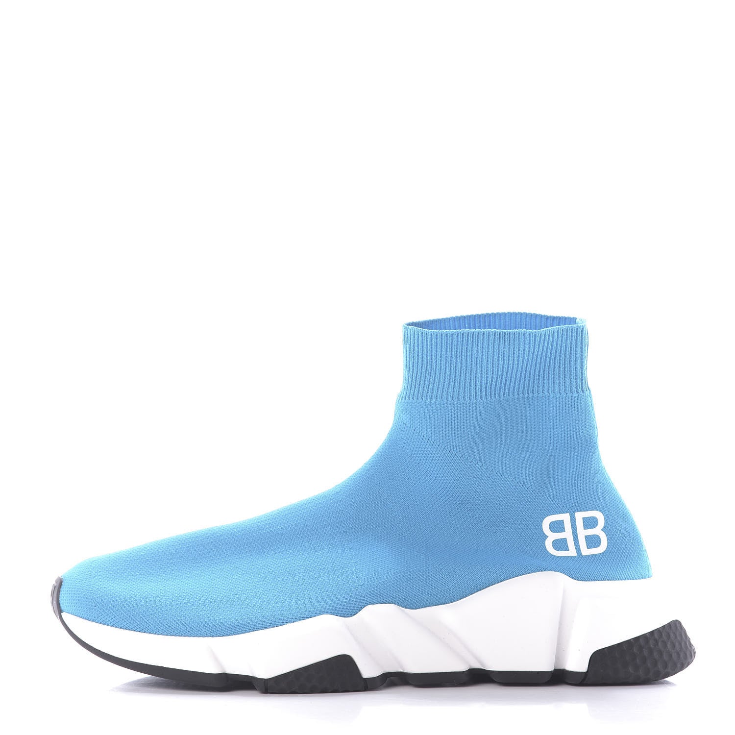 Balenciaga Nylon Knit Womens BB Speed Sneakers 38 Bleu Azur 1 of 10