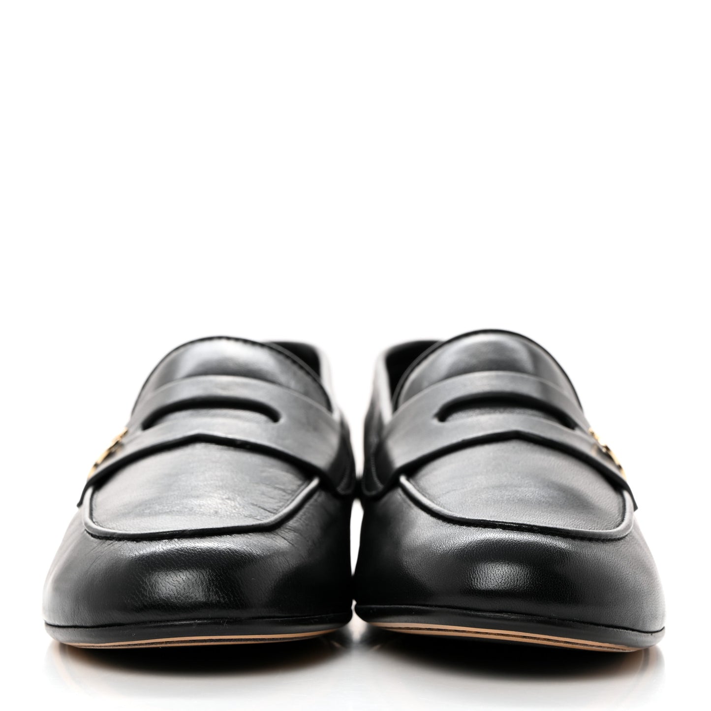 Lambskin CC Mocassin Loafers 37.5 Black
