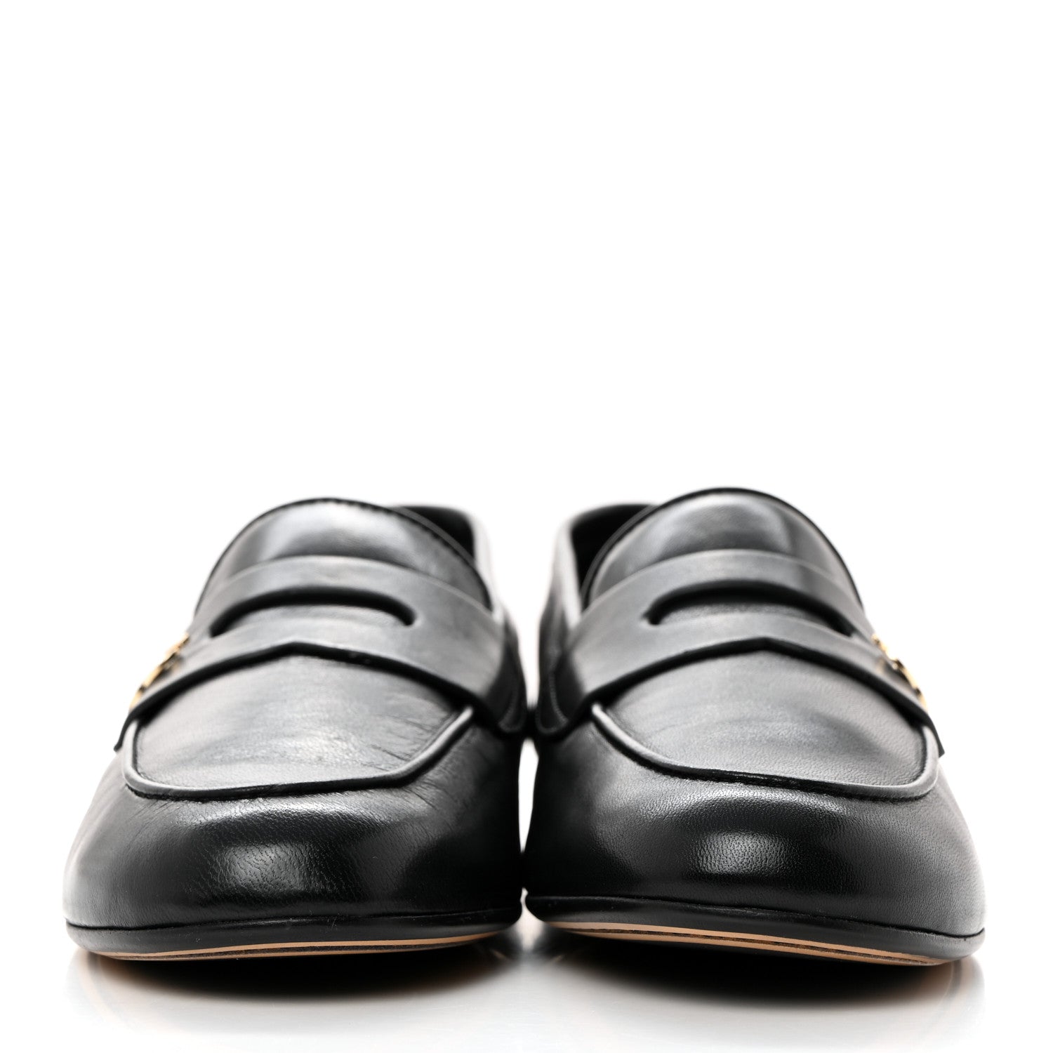 Chanel Lambskin CC Mocassin Loafers 37.5 Black 2 of 9