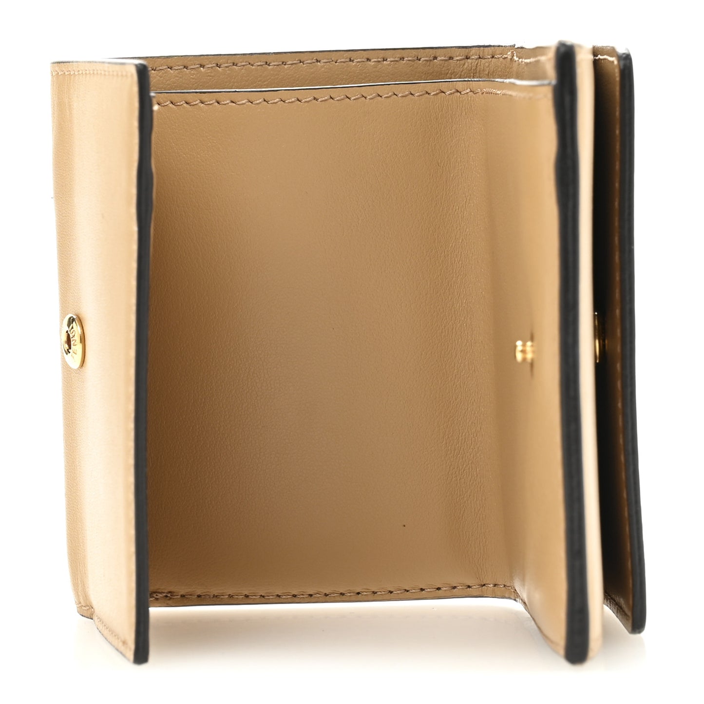 Vitello King Tamponato Embossed Fendi Roma Micro Tri-Fold Wallet Poudre
