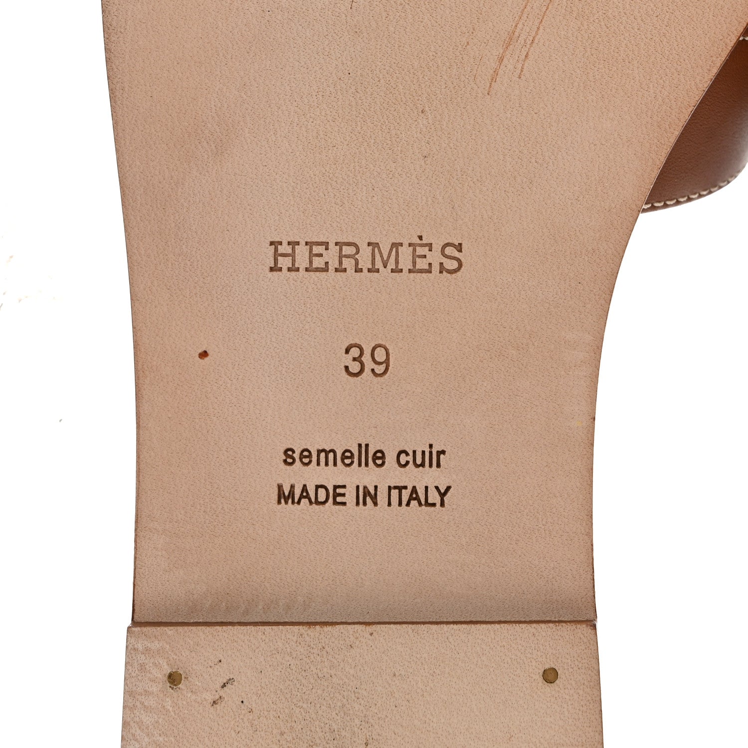Hermes Box Calfskin Oran Sandals 39 Gold 7 of 9