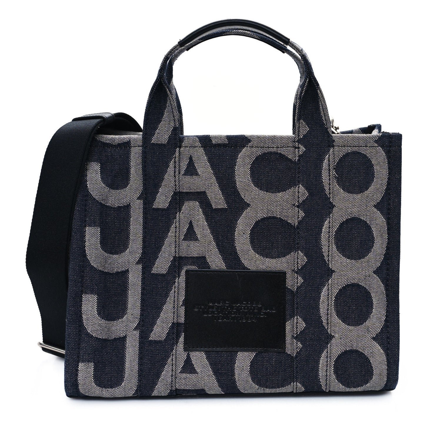 Denim Jacquard Medium The Monogram Tote Bag Denim Blue