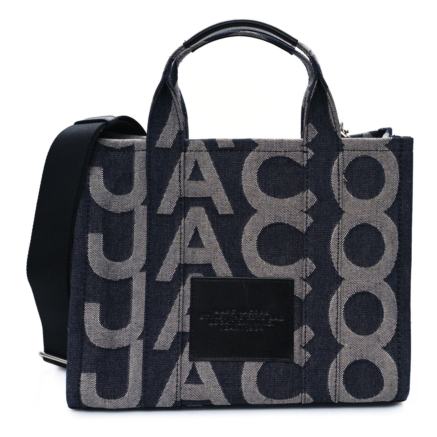 Marc Jacobs Denim Jacquard Medium The Monogram Tote Bag Denim Blue 1 of 12