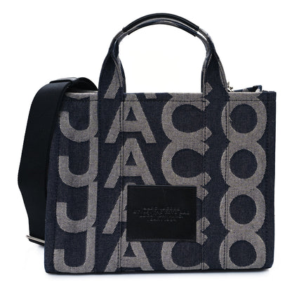 Marc Jacobs Denim Jacquard Medium The Monogram Tote Bag Denim Blue 1 of 12