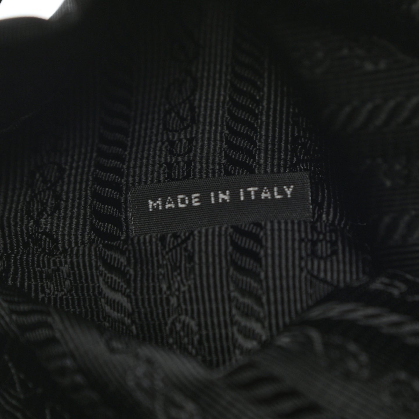 Saffiano Tessuto Nylon Vela Bucket Wristlet Black