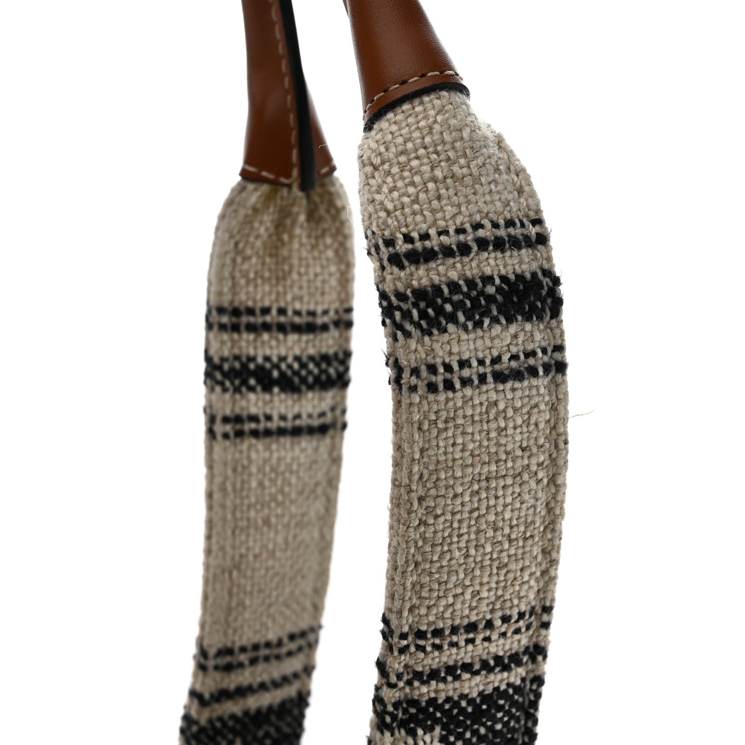 Celine Jacquard Striped Large Cabas Thais White Black 10 of 11
