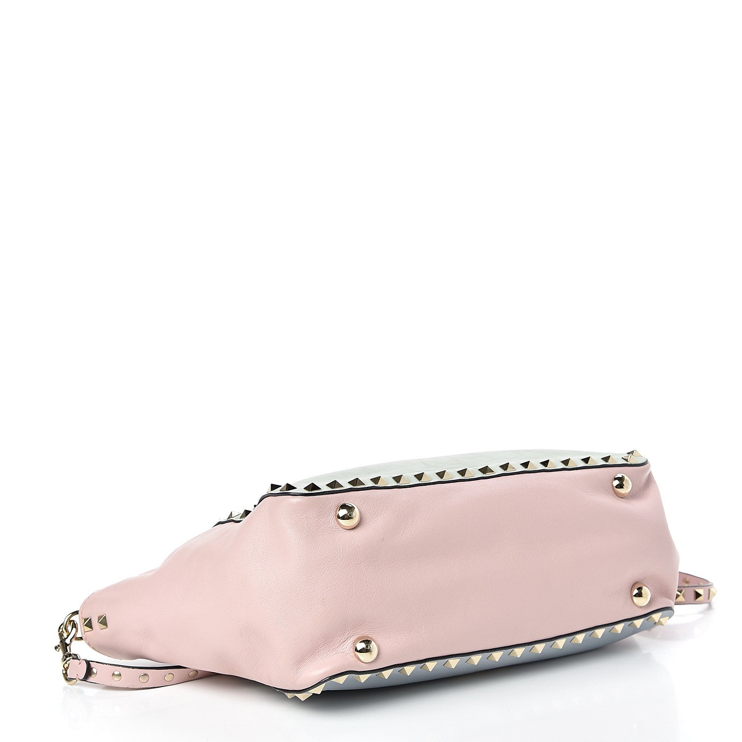 Valentino Garavani Vitello Watercolor Small Rockstud Tote Rose Green Yellow Sky 4 of 15
