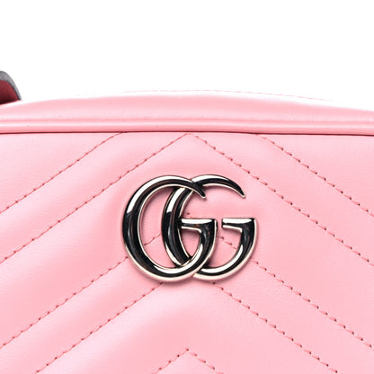 Gucci Calfskin Matelasse Mini GG Marmont Chain Shoulder Bag Wild Rose 6 of 8