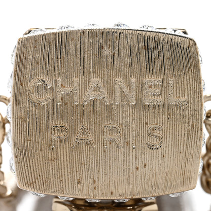 Chanel Metal Crystal Lipstick Case Long Necklace Gold 4 of 7