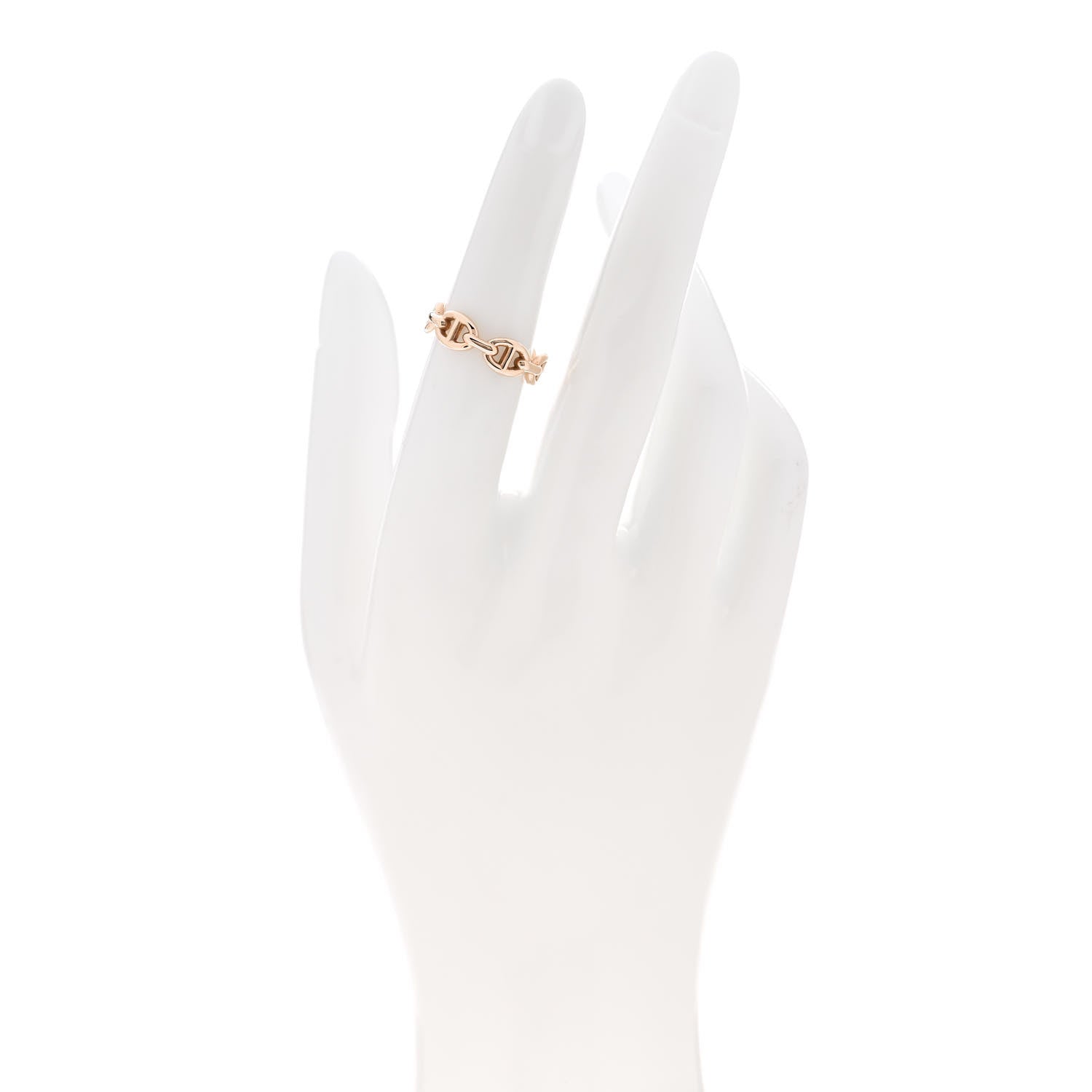 Hermes 18K Rose Gold PM Chaine d'Ancre Enchainee Ring 51 5.75 2 of 7