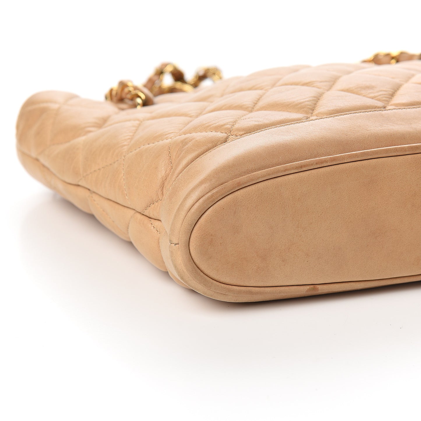 Lambskin Quilted Shoulder Bag Beige