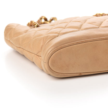 Chanel Lambskin Quilted Shoulder Bag Beige 7 of 9
