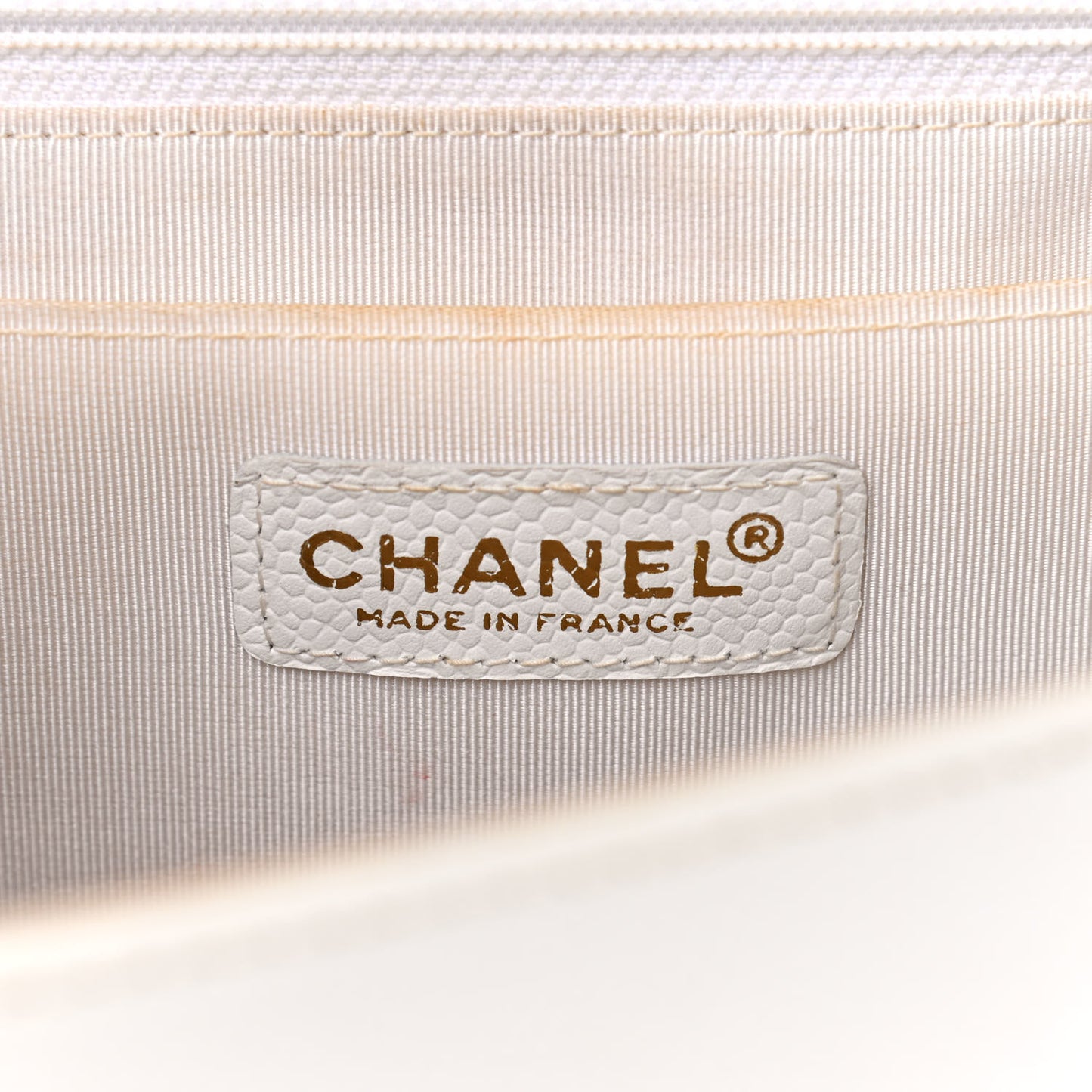 Caviar Kelly Flap Bag White