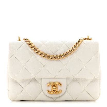 Chanel Caviar Quilted Mini Sweetheart Rectangular Flap White 1 of 10