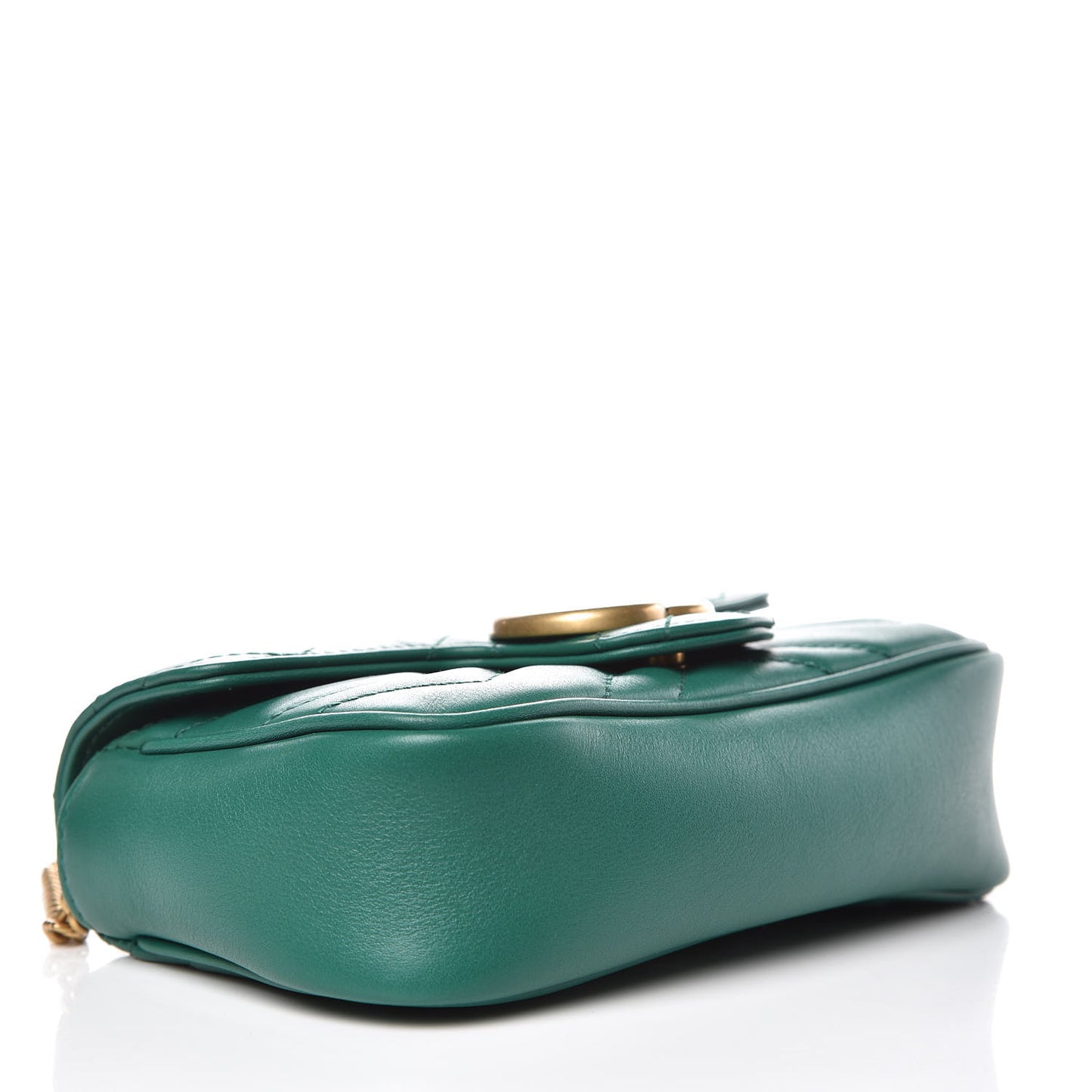 Calfskin Matelasse Super Mini GG Marmont Shoulder Bag Emerald Green