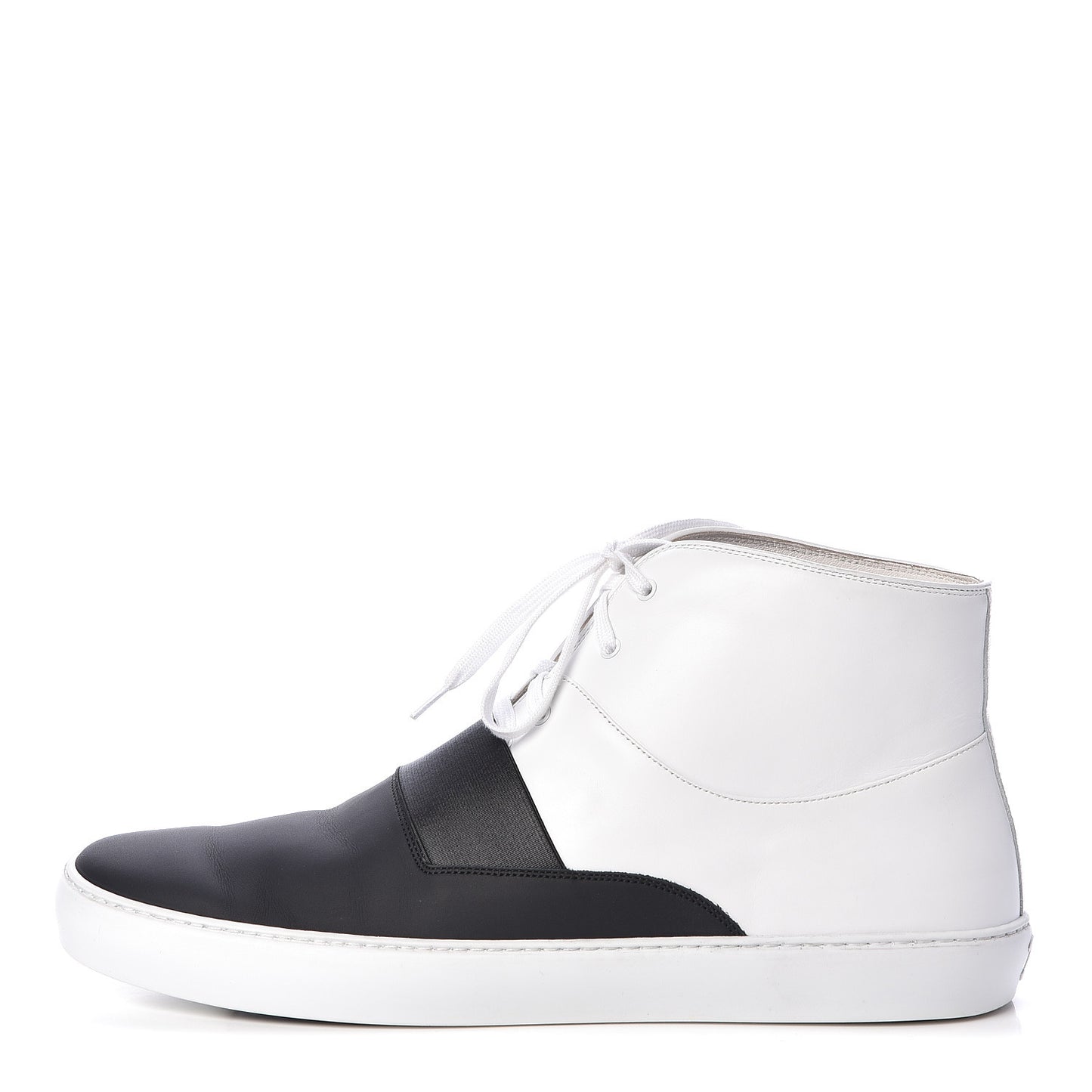 Calfskin Mens High Top Sneakers 45 Black