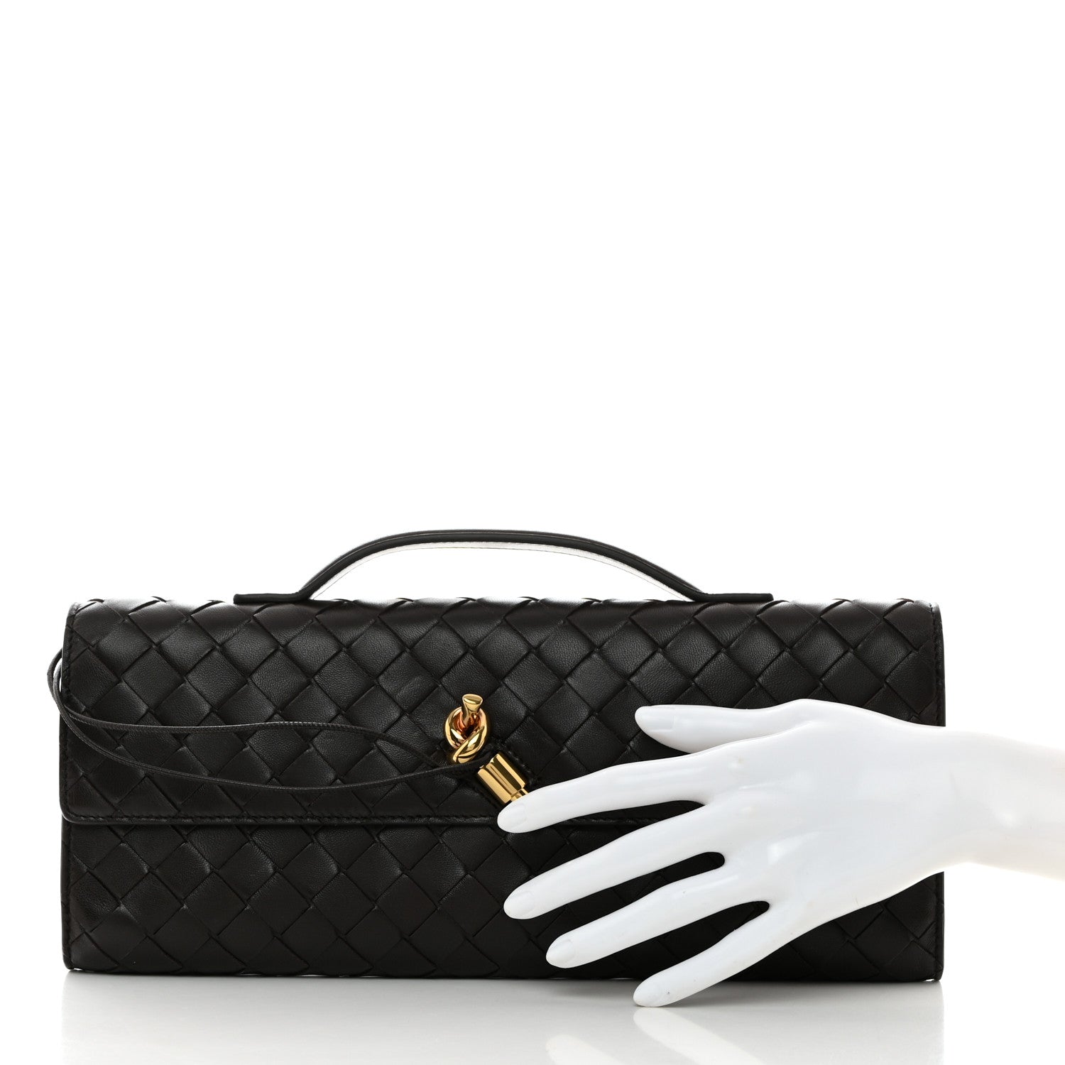 Bottega Veneta Nappa Intrecciato Long Andiamo Top Handle Clutch Fondant 2 of 7