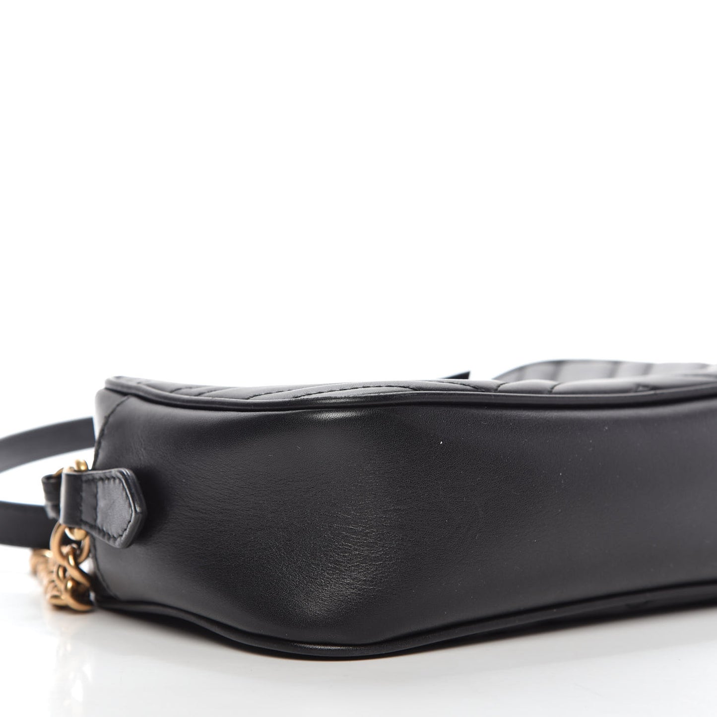 Calfskin Matelasse Small GG Marmont Chain Shoulder Bag Black