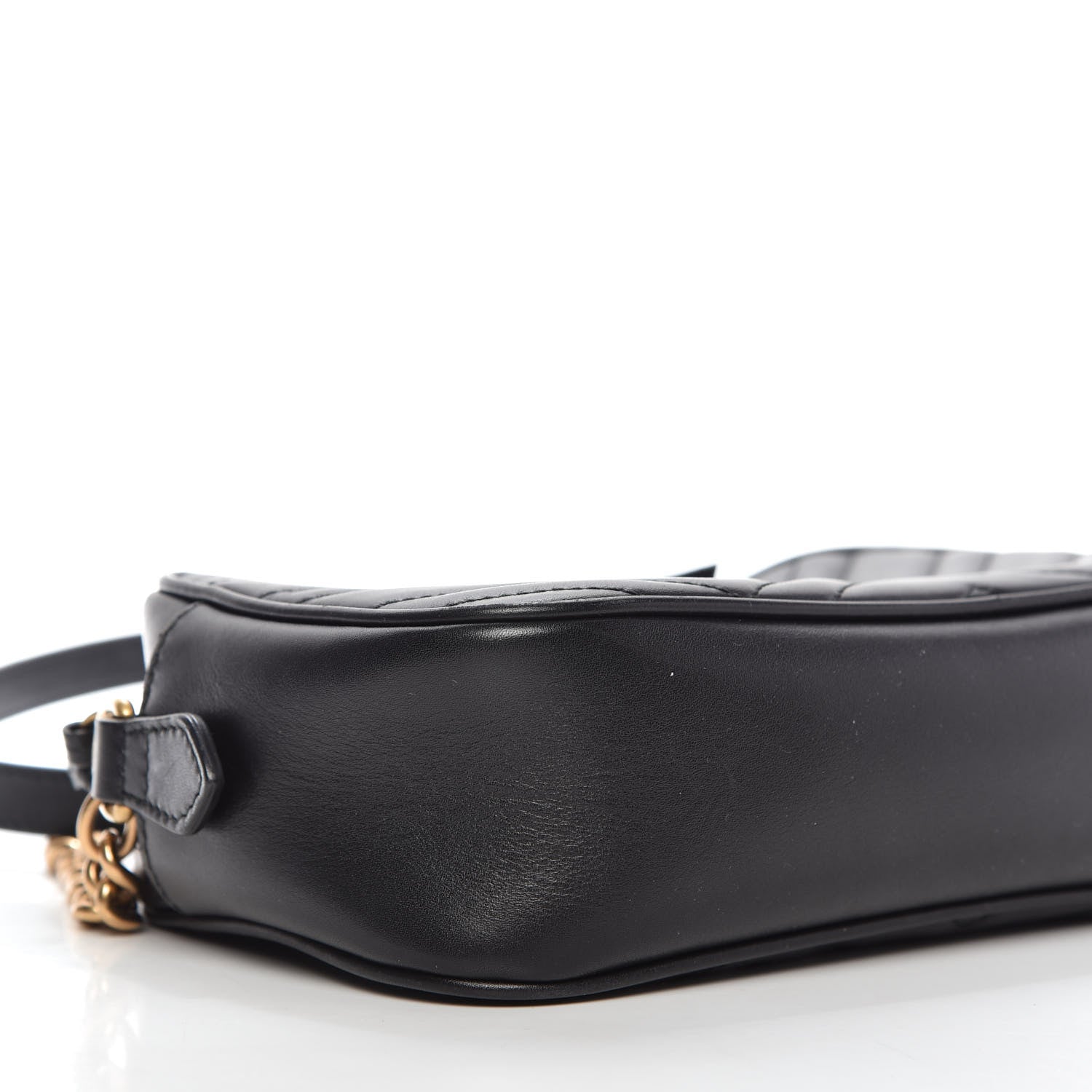 Gucci Calfskin Matelasse Small GG Marmont Chain Shoulder Bag Black 6 of 10
