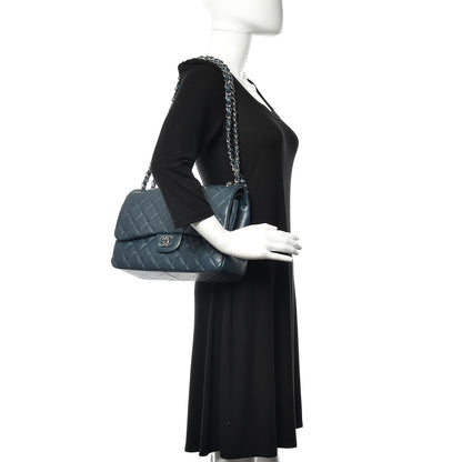 Chanel Caviar Quilted Jumbo Double Flap Dark Blue 2 of 16