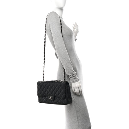 Chanel Caviar Quilted Jumbo Double Flap Black 2 of 12