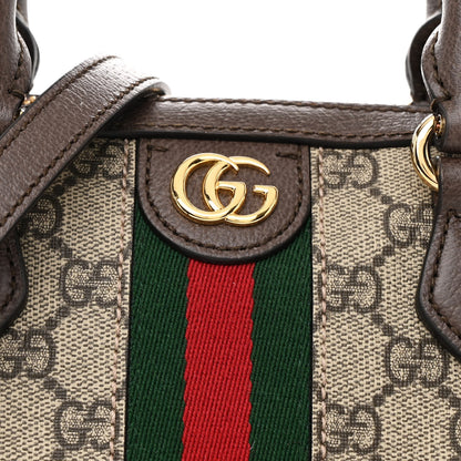 Gucci GG Supreme Monogram Web Small Ophidia Top Handle Bag Beige Ebony 8 of 10