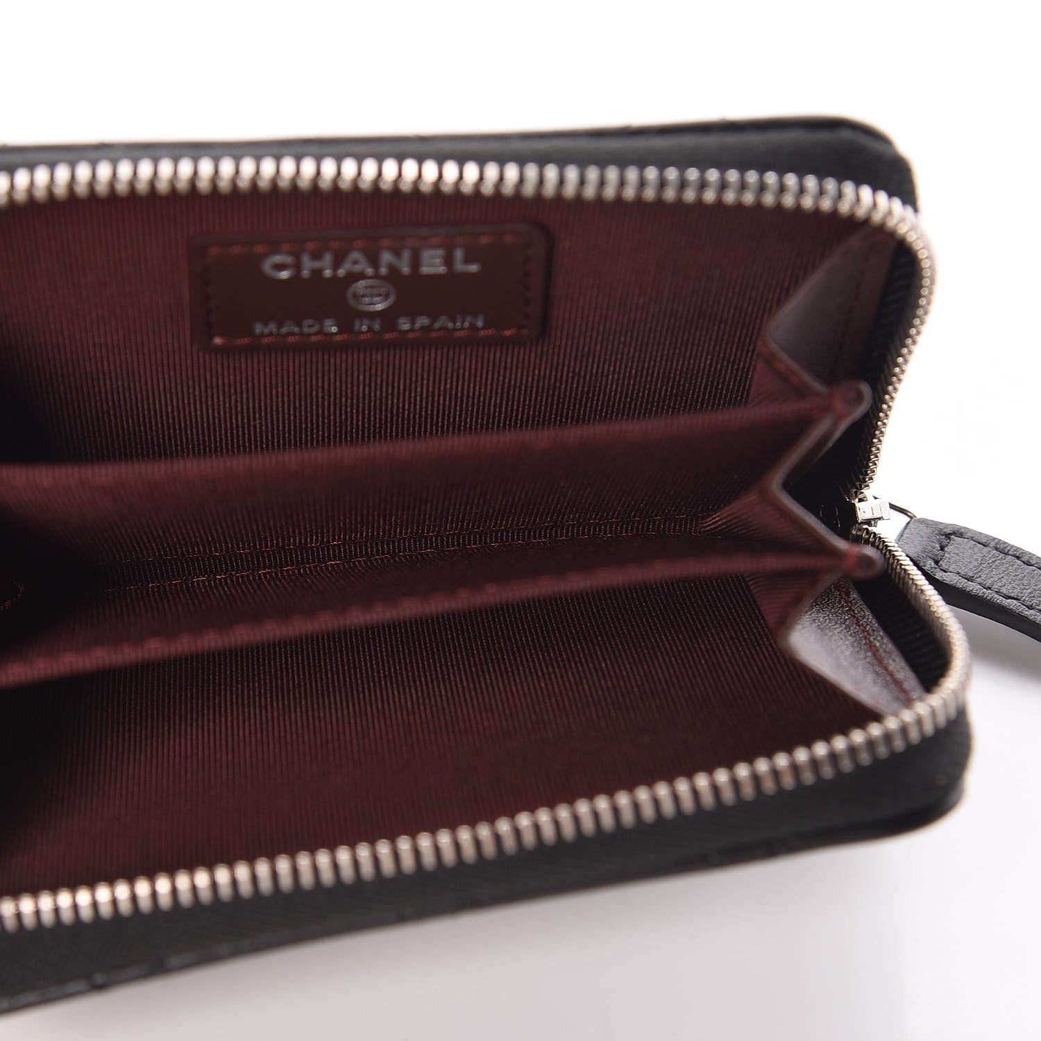 Chanel Lambskin Quilted Zip Coin Purse Black 5 of 8